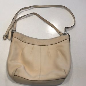 Cream coach crossbody purse